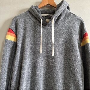 Marine Layer Gray Striped Re-Spun Hoodie Sweatshirt